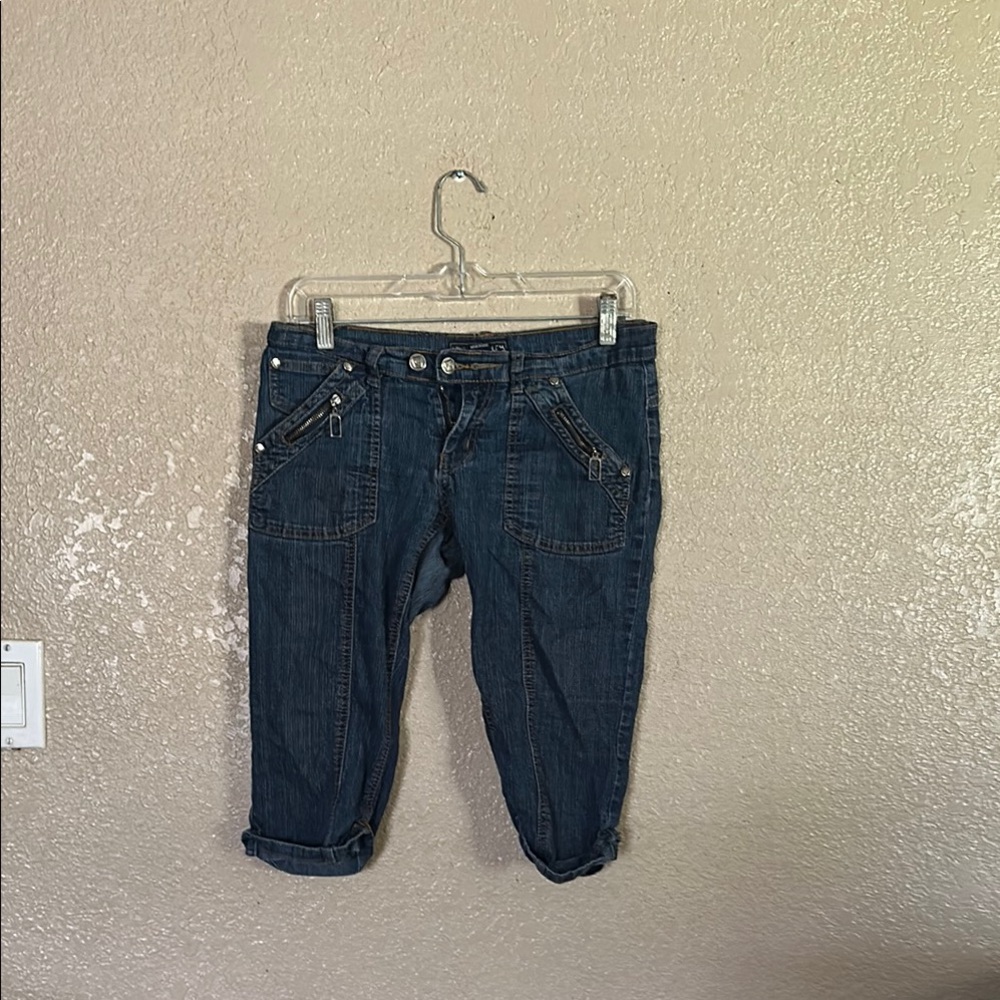 VintageHarlem 9 Dark Blue Denim Capri Pants